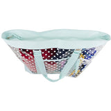 Eastsport Supreme Deluxe 100% Clear Pvc Printed Large Beach Tote With Free Large Wristlet, Icy Blue