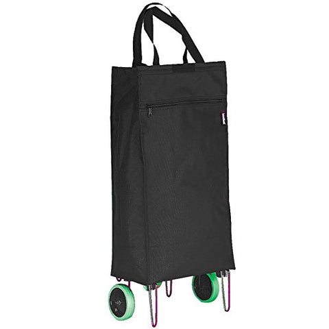Goodhope Bags Rolling Folding Shopping Cart - Black