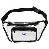 360 DESIGN BOX Clear Fanny Pack, Adjustable Transparent Clear Waist Bag, NFL Stadium Approved Clear
