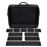 GHP 15.94"x10.63"x4.72" Black Oxford Fabric Portable Makeup Bag with Shoulder Straps