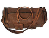 30" Inch Real Goat Vintage Leather Large Handmade Travel Luggage Bags in Square Big Large Brown bag Carry On (30 inch)