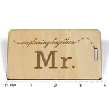 Mr Mrs Wooden Luggage Tags Travel Cute Couples Gift - 2 Pack