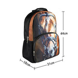 Thikin Crazy Horse Cool 3D Animals Children School Book Bags Printing Backpacks