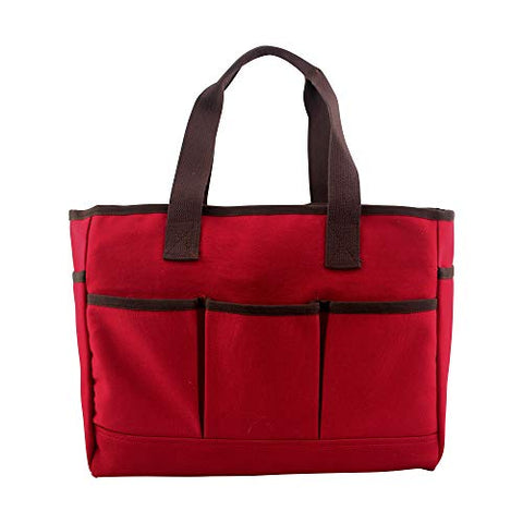 CB Station Organizing Utility Tote With Pockets (Red)