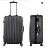 3 Pieces Spinner Luggage Sets black Suitcase Sets Hardshell Lightweight ABS Travel Luggage