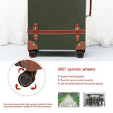 NZBZ Vintage Luggage Sets with Spinner Wheels Cute Carry On Suitcase Tsa Lock Luggage 3 Pieces (Green, 14inch & 20inch & 28inch)