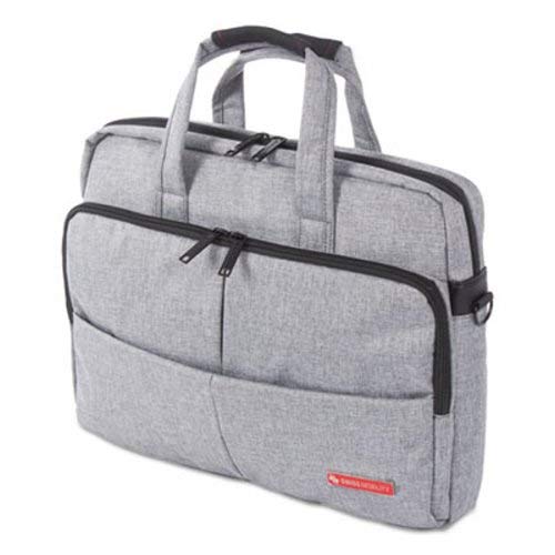 Sterling Slim Briefcase, Holds LAPTOPS 15.6", 3" X 3" X 11.75", Gray