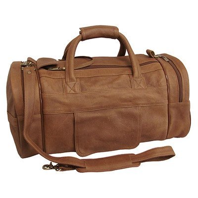 AmeriLeather 20” Leather Dual Zippered Duffel (Distressed Brown)