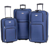 Travelers Club Genova Expandable Luggage Set, Navy Blue, 3 Piece