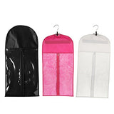Baoblaze 3 Pieces Portable Dustproof Hair Extensions Wigs Stand Storage Case with Hanger Carrier