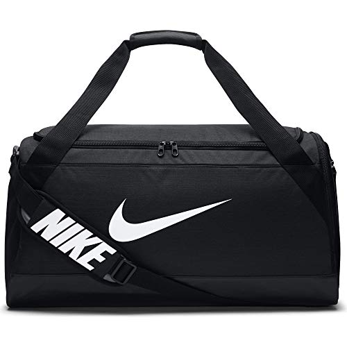 Nike Brasilia Training Duffel Bag, Black/Black/White, Medium