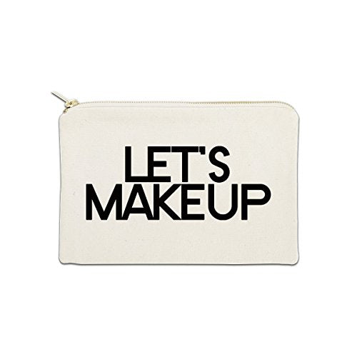 Let’s Makeup 12 oz Cosmetic Makeup Cotton Canvas Bag - (Natural Canvas)