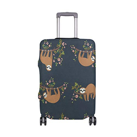 Luggage Cover Suitcase Baby Sloth Flowers Luggage Cover Travel Case Bag Protector for Kid Girls