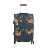 Luggage Cover Suitcase Baby Sloth Flowers Luggage Cover Travel Case Bag Protector for Kid Girls