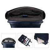ECOSUSI Men's Briefcase PU Leather Shoulder Satchel Computer Bag with Back Pocket fits 15.6 inch