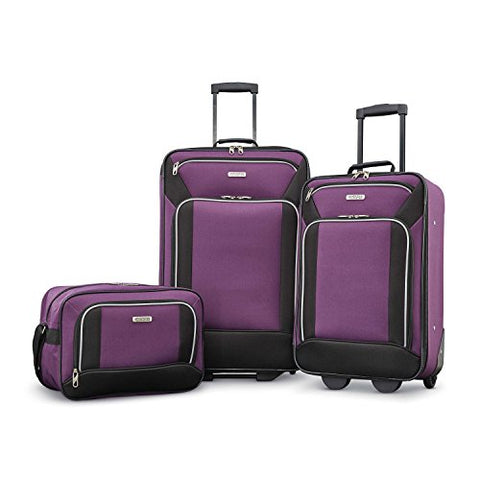 American Tourister 3-Piece Set, Purple/Black