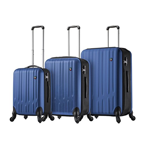 Mia Toro Italy Piega Hardside Spinner Luggage 3Pc Set, Blue