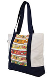 Vietsbay'S Women Africa Design 2Print Heavyweight White Canvas Handbags