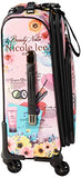 Nicole Lee Women's 18" Graphic Pink Carry-on Luggage, 4 Spinner Wheels, Venecia Loves Make Up