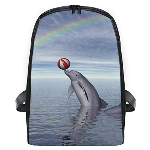 Rainbow Dolphin School Backpack For Girls Kids Kindergarten School Bags Child Bookbag