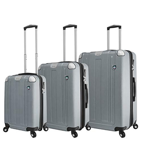 Mia Toro Italy Accera Hardside Spinner Carry-on,Aluminum