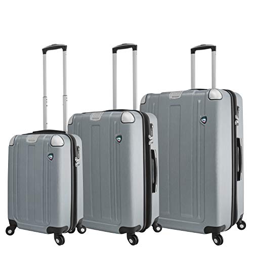 Mia Toro Italy Accera Hardside Spinner Carry-on,Aluminum