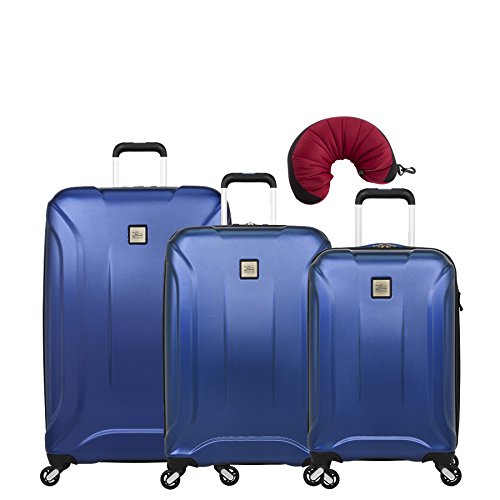 Skyway Nimbus 3.0 | 4-Piece Set | 20", 24" and 28" Expandable Spinners, Travel Pillow (Cobalt Blue)