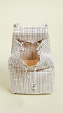BAGGU Women's Drawstring Backpack, Natural Grid, Off White, Plaid, One Size