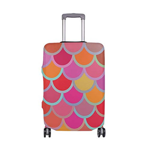 Luggage Cover Colorful Fish Scales Suitcase Protector Travel Luggage 18-32 Inch