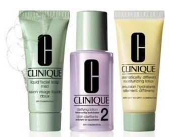 Clinique 3 Steps Travel Size Set For Very Dry To Dry Combination Skin, Liquid Facial Soap Mild (1