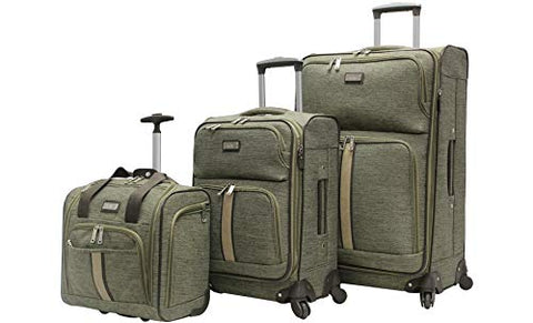 Nicole Miller New York Cameron 3 Piece Softside Spinner Suitcase Set Collection (One Size,