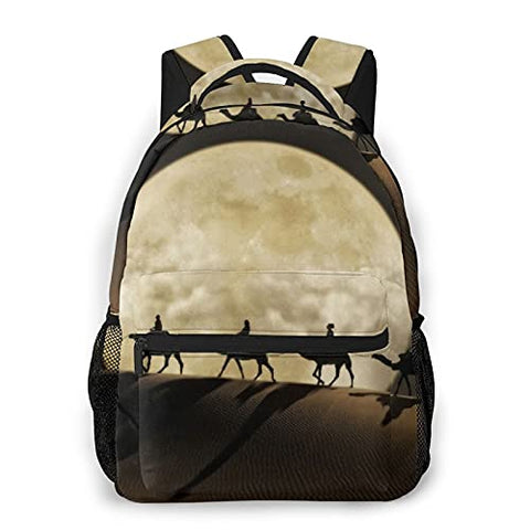 Multi leisure backpack,Silk Road Moon Desert, travel sports School bag for adult youth College Students