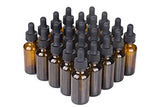 NES Natural | 4 colors Available | Empty 1 Oz Amber Glass Boston Round Bottles With Eye Dropper 24 Pack | IMPROVED PACKAGING |Durable & Refillable Bottle For Essential Oils, Liquids & Aromatherapy