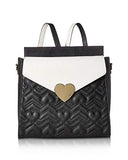 Betsey Johnson Women's Heartbeat Quilt Backpack Black/Cream One Size