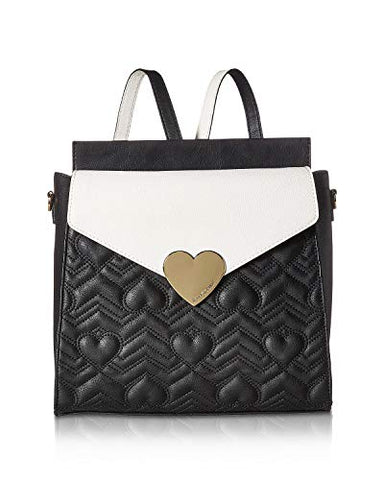 Betsey Johnson Women's Heartbeat Quilt Backpack Black/Cream One Size