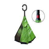 Reverse Umbrella Water Droplets On Green Leaves Windproof for Car