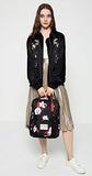 HotStyle Convertible Floral Backpack for Girls - Waterproof fits 14-inch Laptop - Black