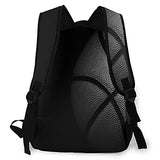 Multi leisure backpack,Single Black Basketball On, travel sports School bag for adult youth College Students
