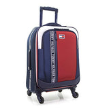 Tommy Hilfiger 20" Softside Expandable Spinner Luggage, Navy/Whte/Red