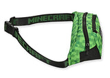 Boys Minecraft Fanny Pack Bag -Black and Green Minecraft Creeper Face Fanny Pack Bag, Adjustable - (Unisex, Black Green)