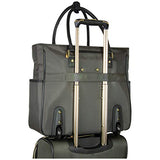 Kenneth Cole Reaction Runway Call Nylon-Twill Laptop & Tablet Business Travel, Olive Wheeled Tote