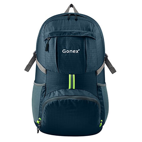 Gonex 35L Lightweight Packable Backpack Handy Foldable Shoulder Bag Daypack (Navy Blue)