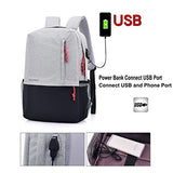 Canvas Laptop Backpack, Waterproof School Backpack With USB Charging Port For Men Women,