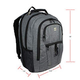 Dejuno Commuter Backpack Checkpoint-Friendly 15.6" Laptop Pocket - Heather Grey, One Size
