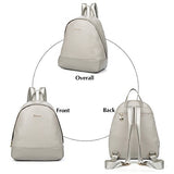 BOSTANTEN Vintage Soft Leather Backpack Purse Satchel Shoulder School Bags for Women Gray