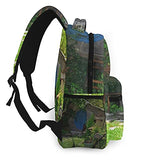 Multi leisure backpack,Fantasy Hobbit Land House In Magical Overhill, travel sports School bag for adult youth College Students