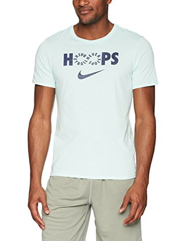 NIKE Men's Dri-FIT Hoops Tee, Igloo/Midnight Navy, X-Large