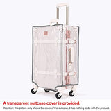 NZBZ Luxury Vintage Trunk Luggage Sets 2 Piece Cute Trolley Retro Suitcase for Women with 12 inch Cosmetic Train Case (Blue Fairy Tale, 24"+12")