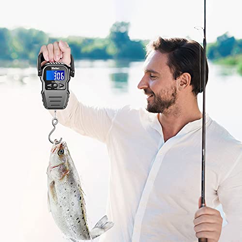 110lb/50kg Digital Fishing Scale, EEEkit Portable Luggage Weight Scale,  Electronic Hanging Hook Scale with Backlit LCD Display