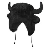 BOBILIKE Plush Fun Raindeer Ears Hood Women Costume Hats Warm, Soft and Cozy, Buffalo Black